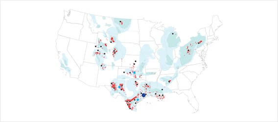 US locations map.
