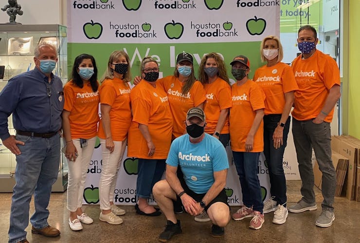 Archrock employees working at Houston Foodbank